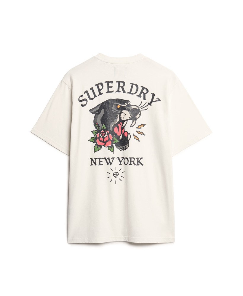 tattoo back graphic loose t-shirt in winter white
