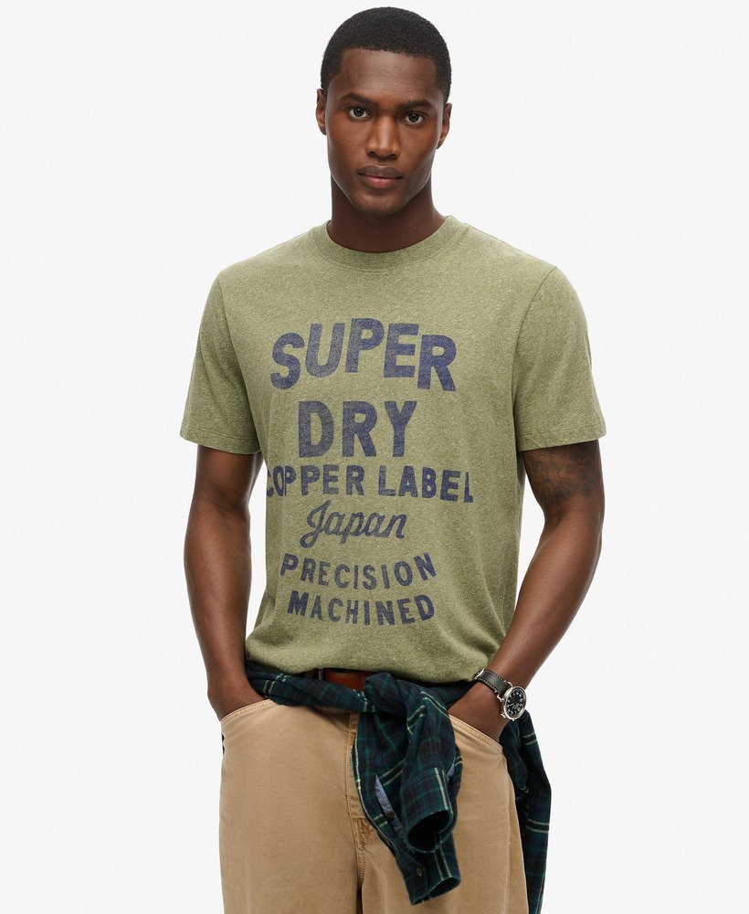 copper label workwear t-shirt in hushed olive grit