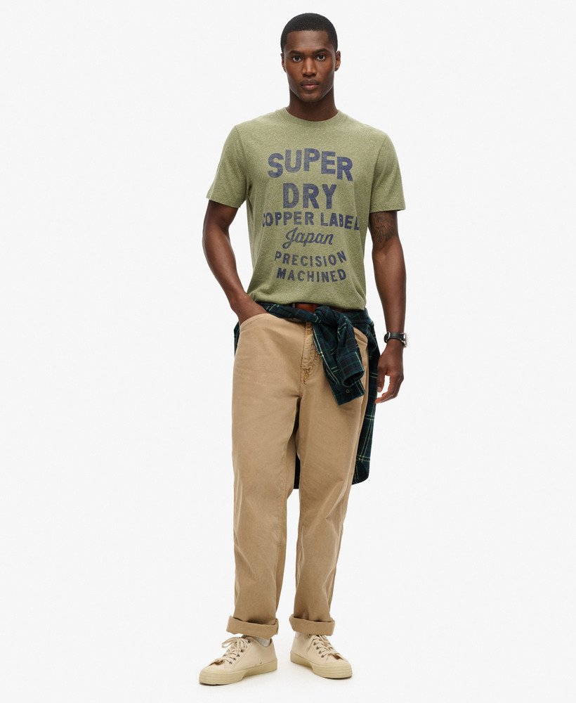 copper label workwear t-shirt in hushed olive grit