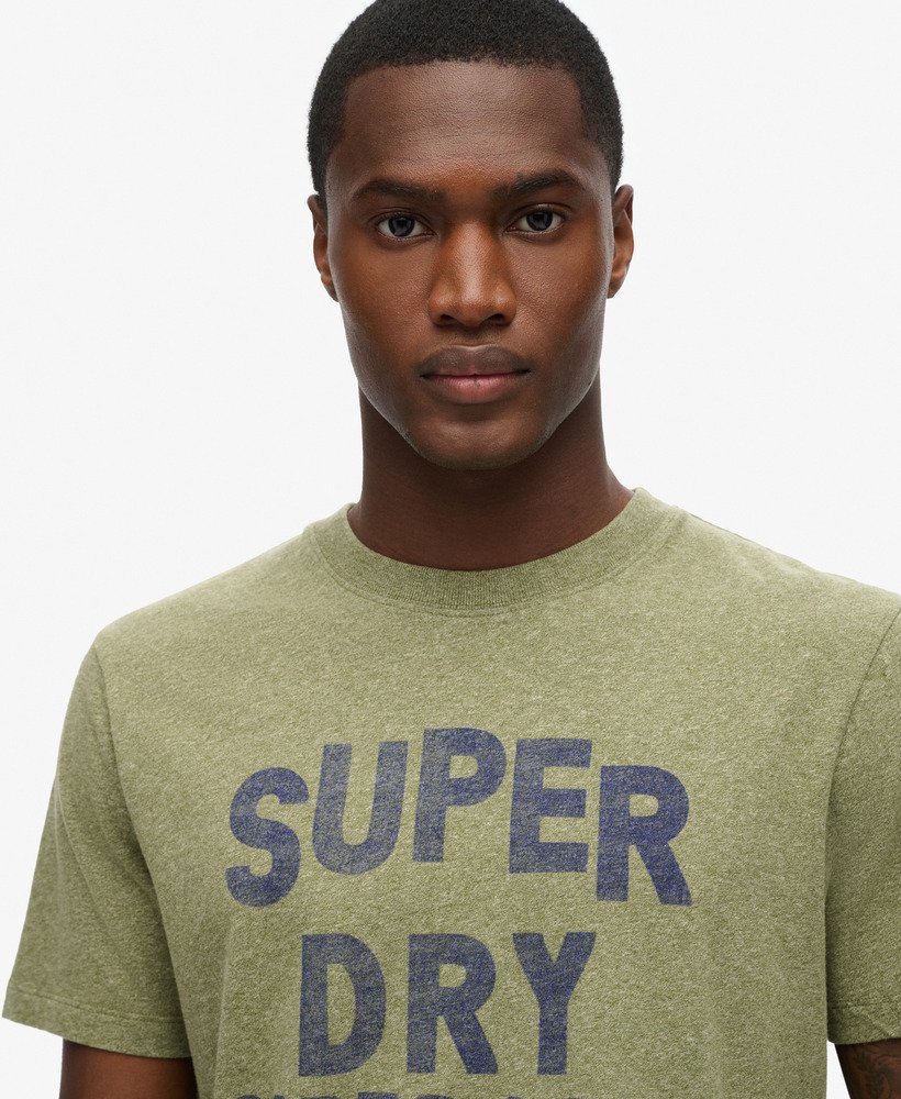 copper label workwear t-shirt in hushed olive grit