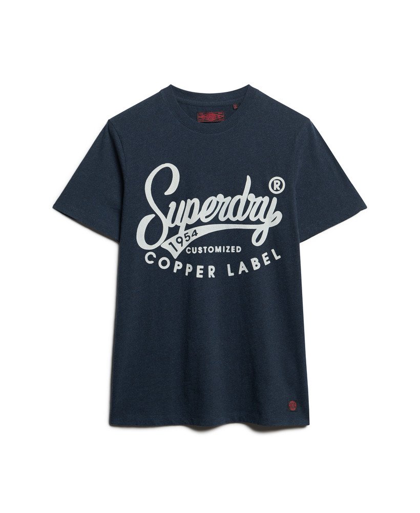 copper label workwear t-shirt in surplus black blue grit