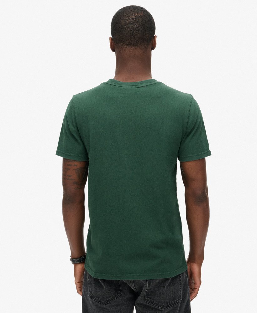 vintage logo graphic t-shirt in emaillegroen