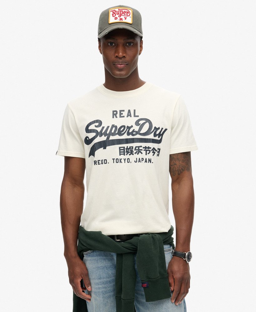 vintage logo grafisch t-shirt in ecru