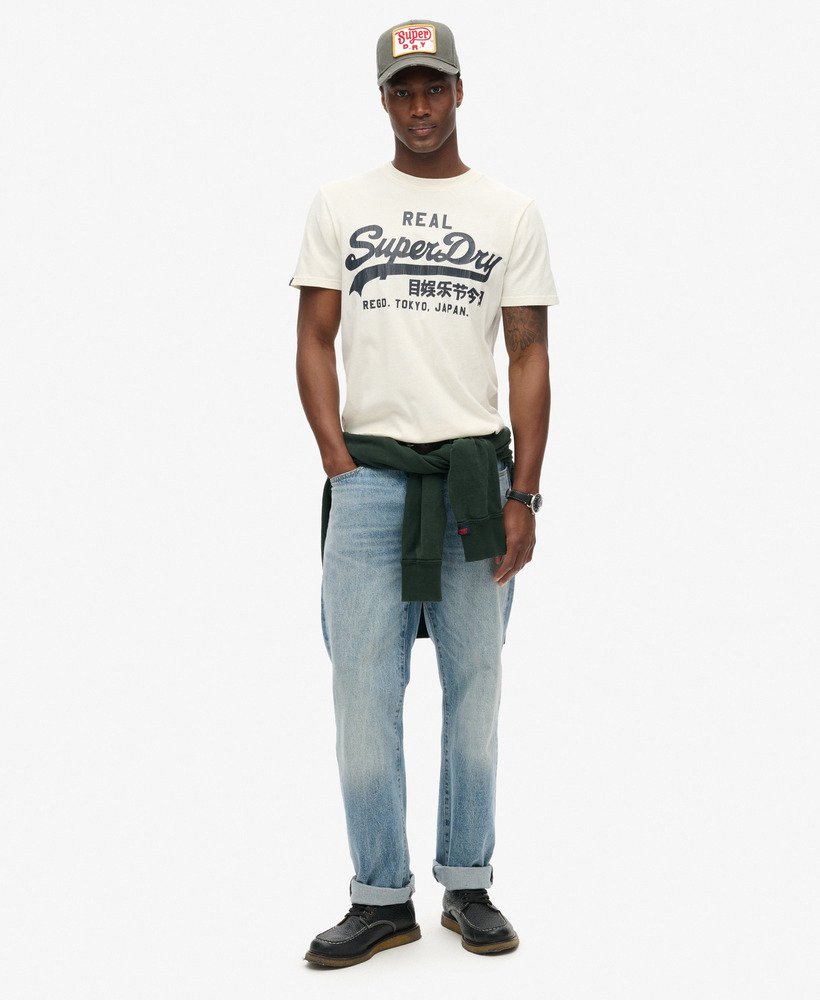 vintage logo grafisch t-shirt in ecru