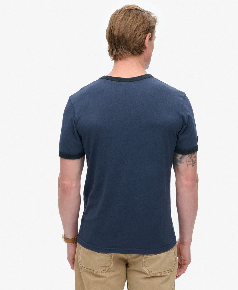 core logo ringer workwear graphic t-shirt in richest navy