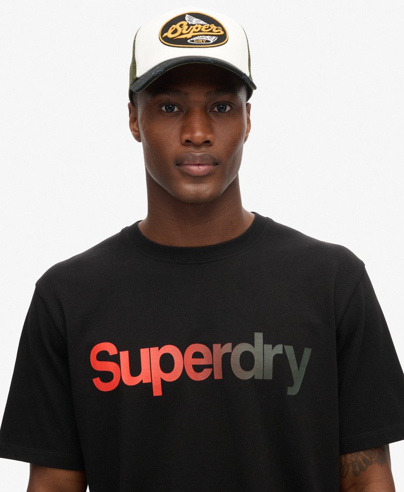 core logo fade loose t-shirt in zwart