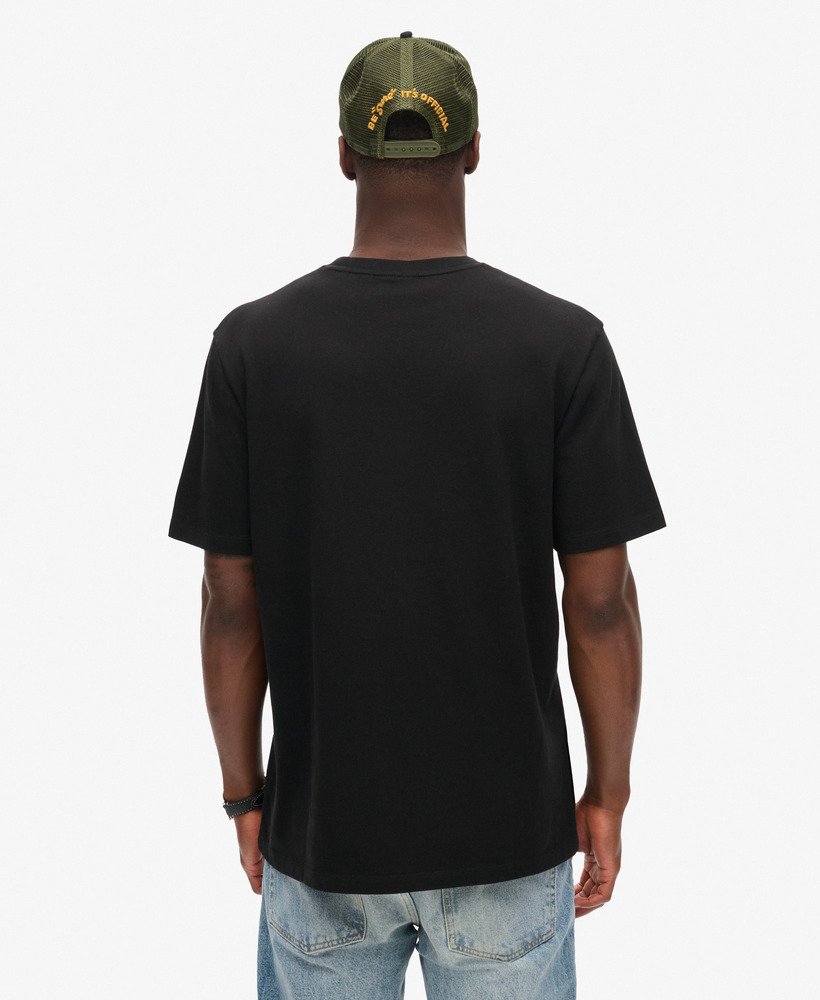 core logo fade loose t-shirt in zwart