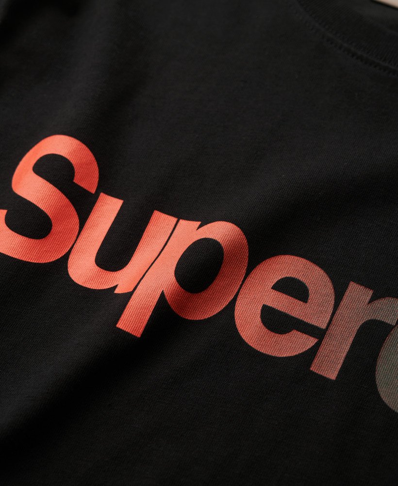 core logo fade loose t-shirt in zwart