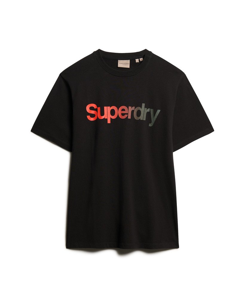 core logo fade loose t-shirt in zwart
