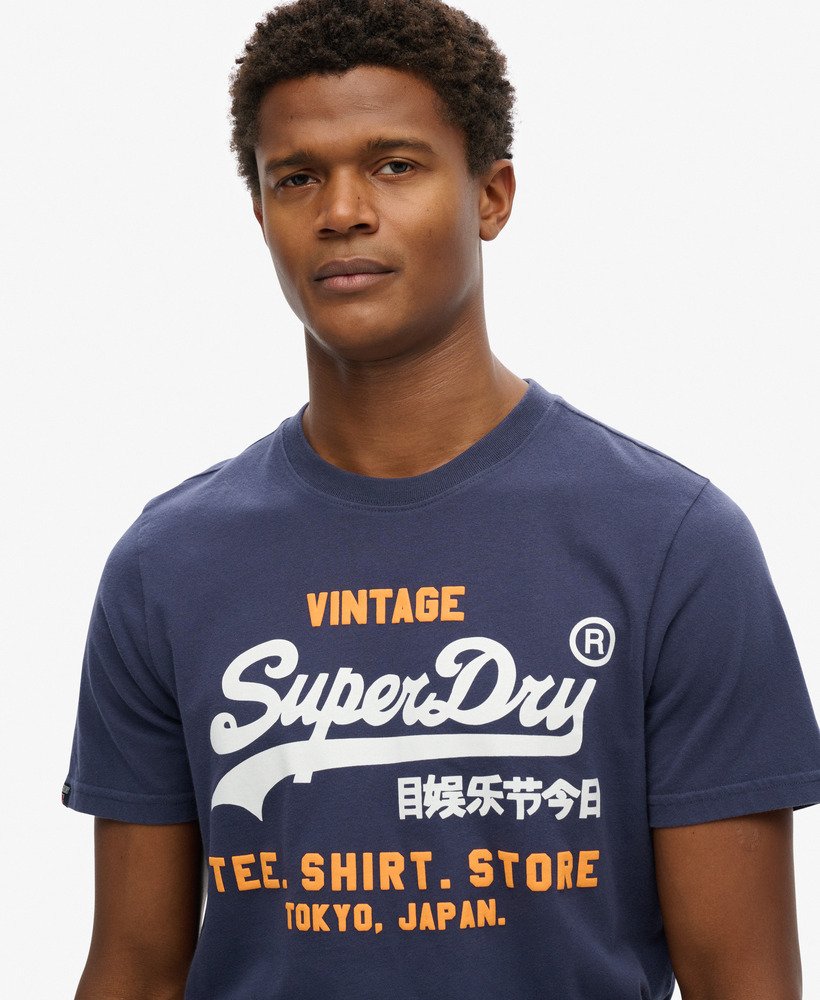 vintage logo klassiek t-shirt in atlantic navy