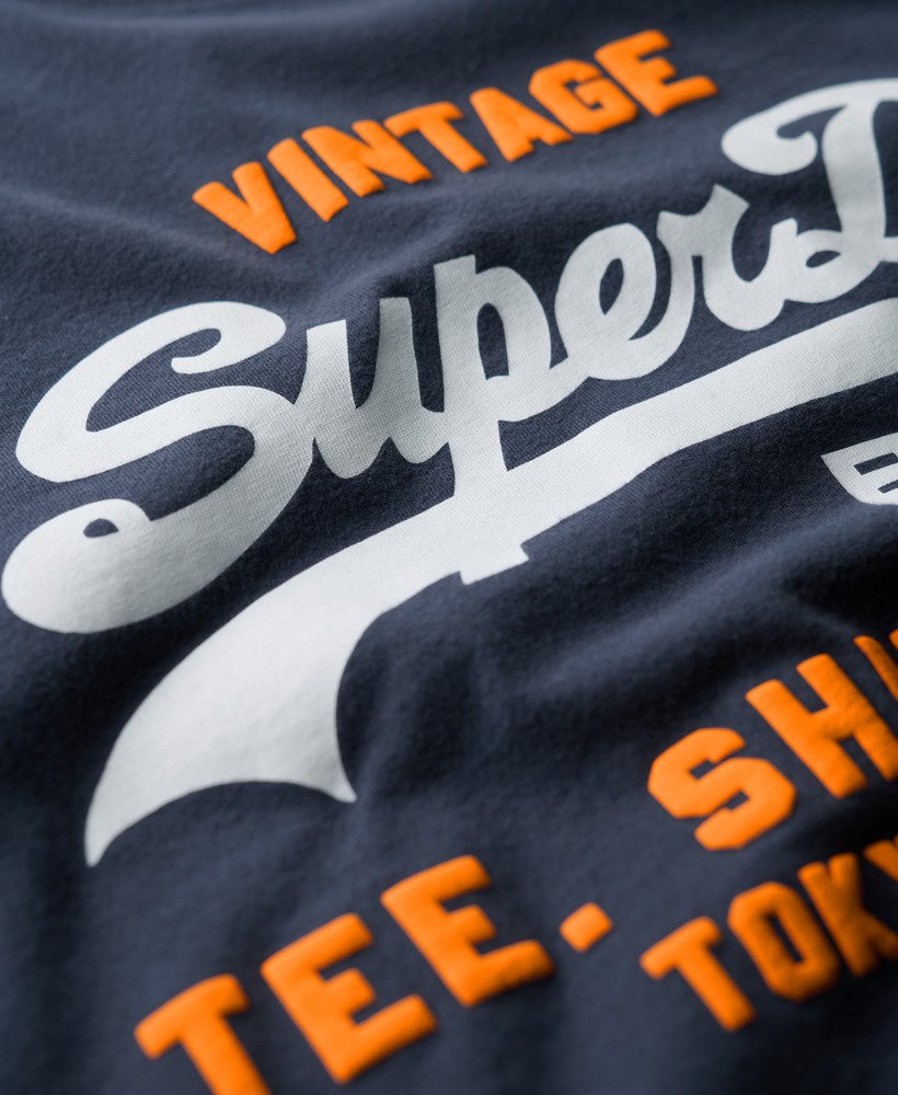 vintage logo klassiek t-shirt in atlantic navy