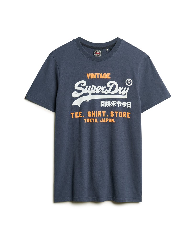 vintage logo klassiek t-shirt in atlantic navy