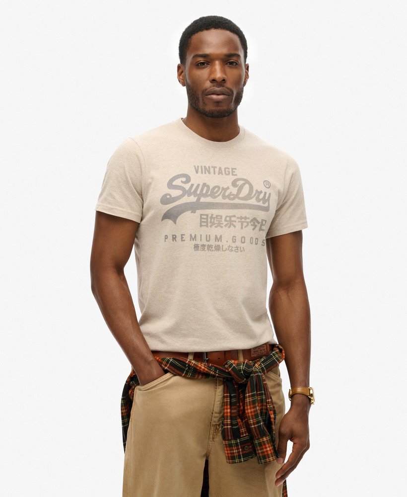 klassiek heritage t-shirt in lavin beige marl