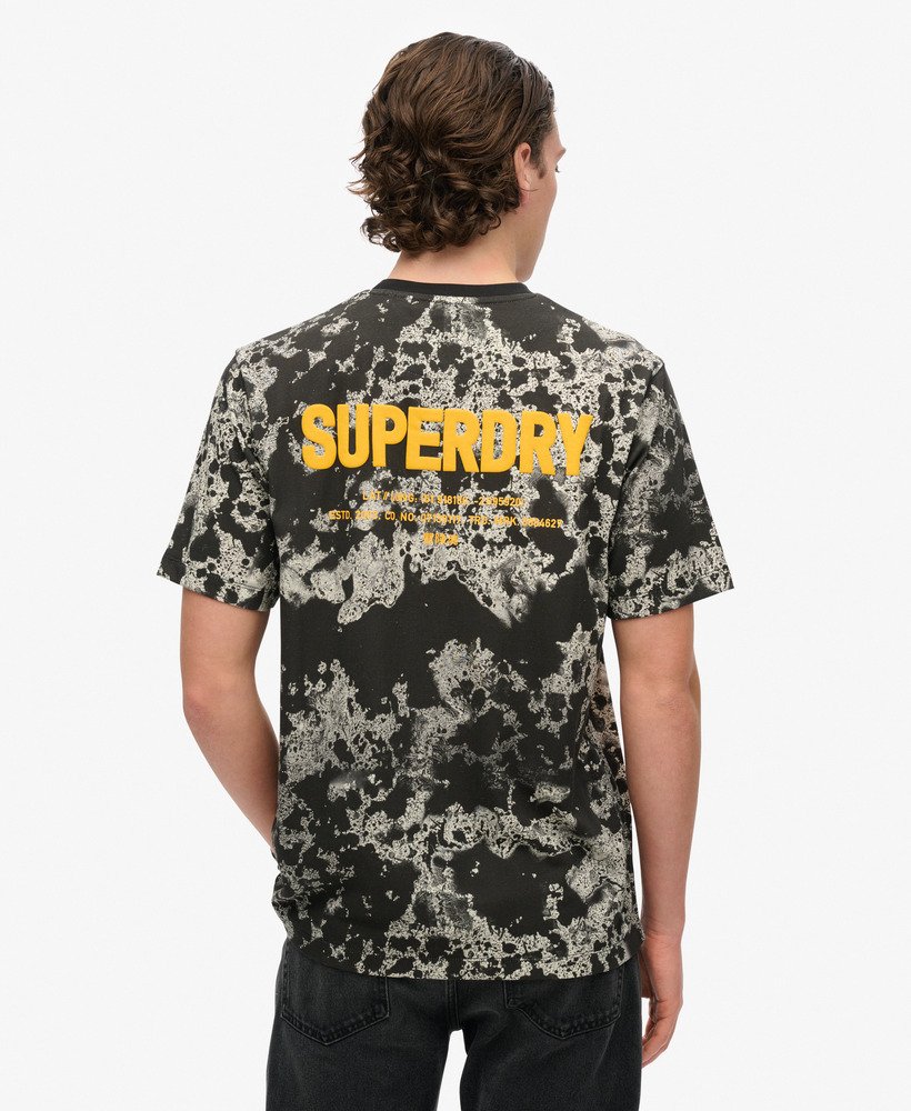 utility camo graphic loose t-shirt in texture print black