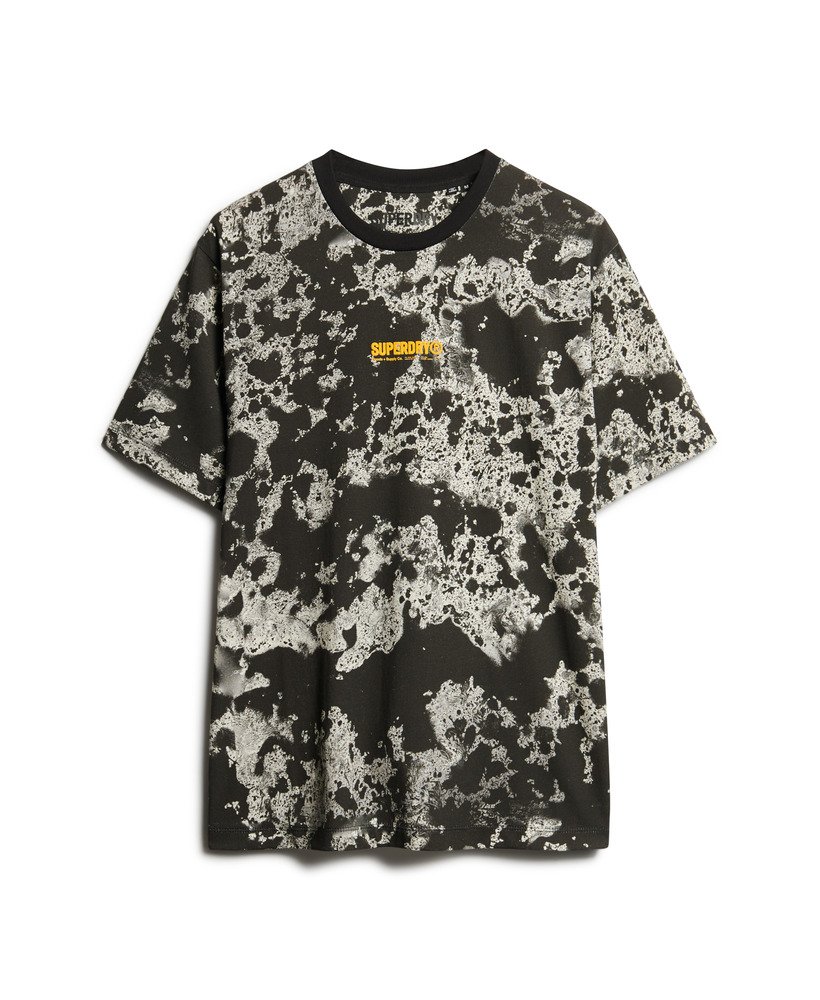 utility camo graphic loose t-shirt in texture print black
