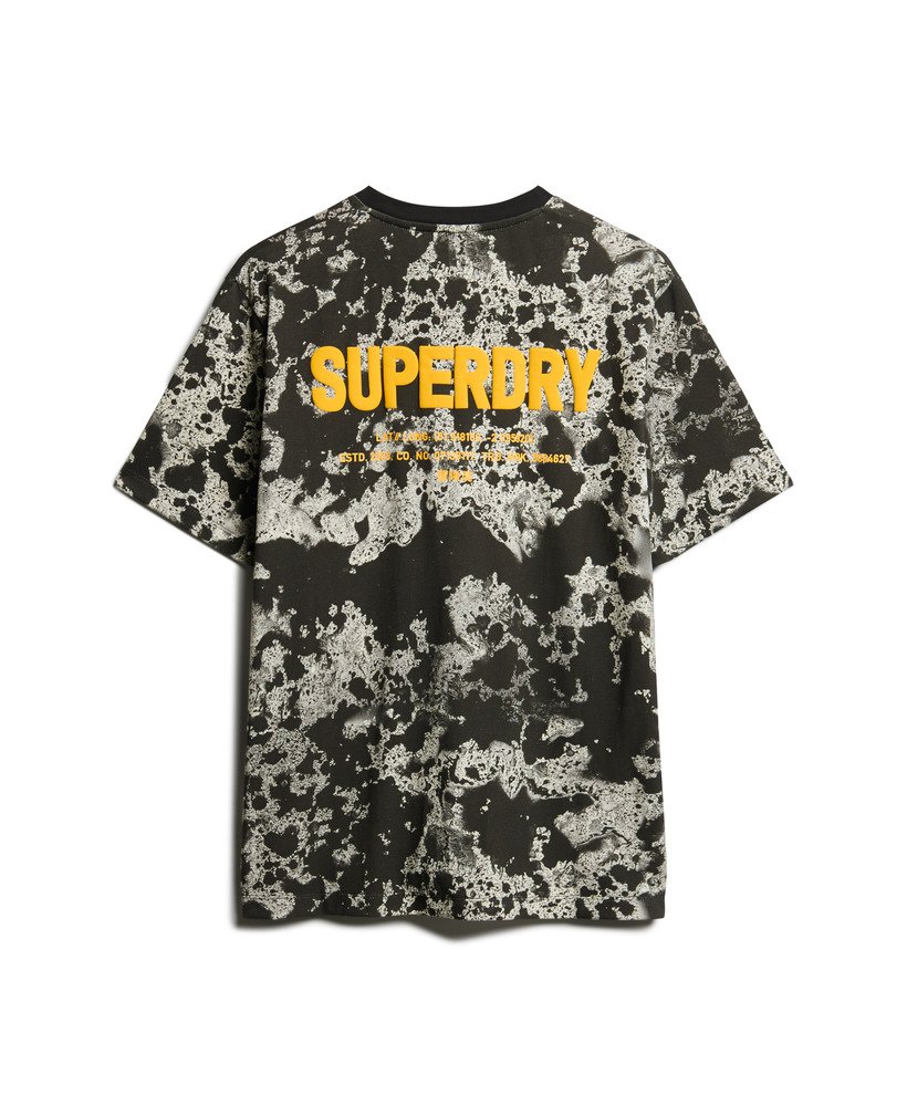 utility camo graphic loose t-shirt in texture print black