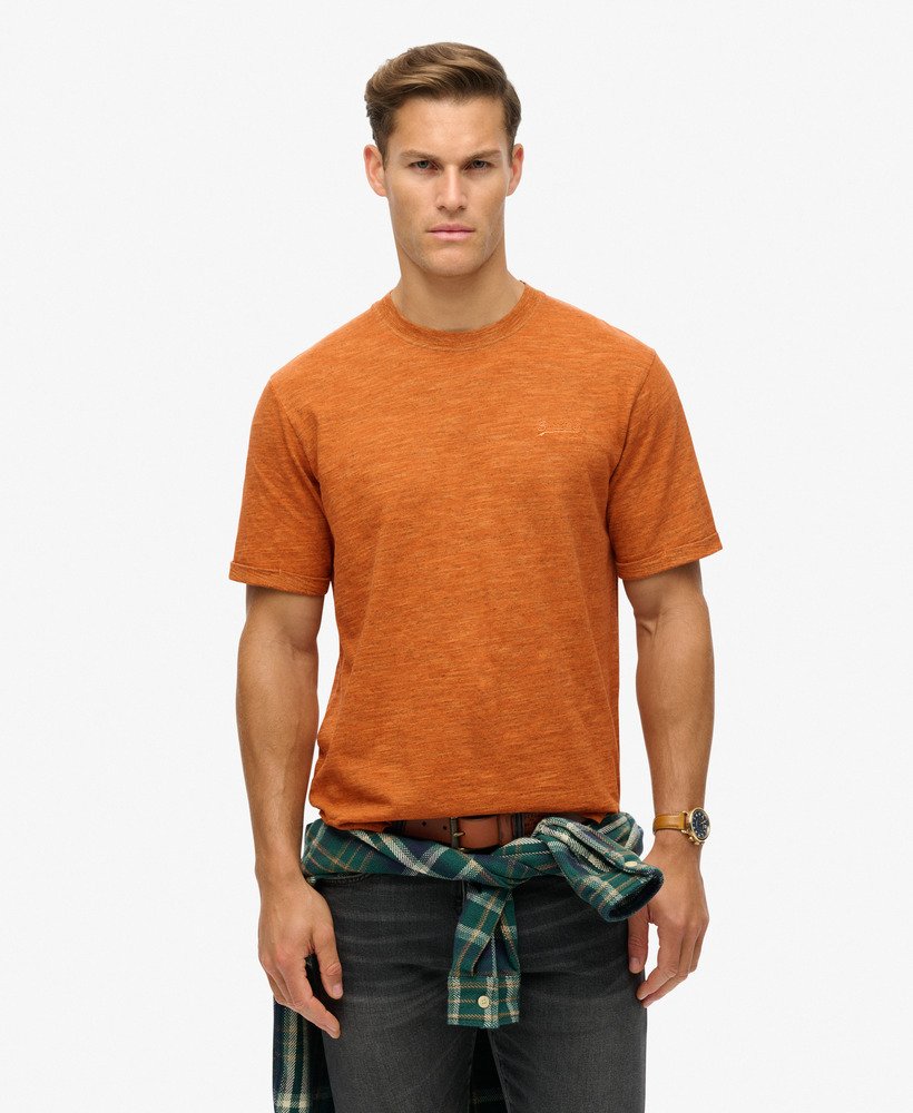 overgeverfd slub gemêleerd t-shirt in denver orange