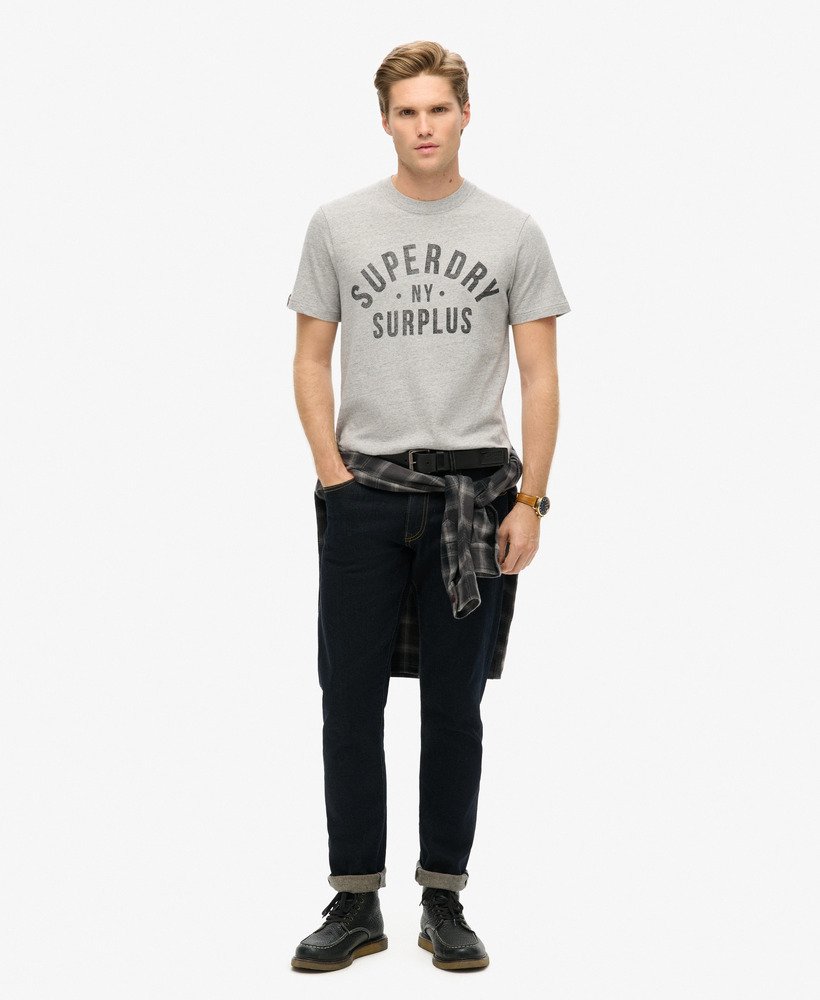 overtollig grafisch t-shirt in overtollig grijs grindle-materiaal.