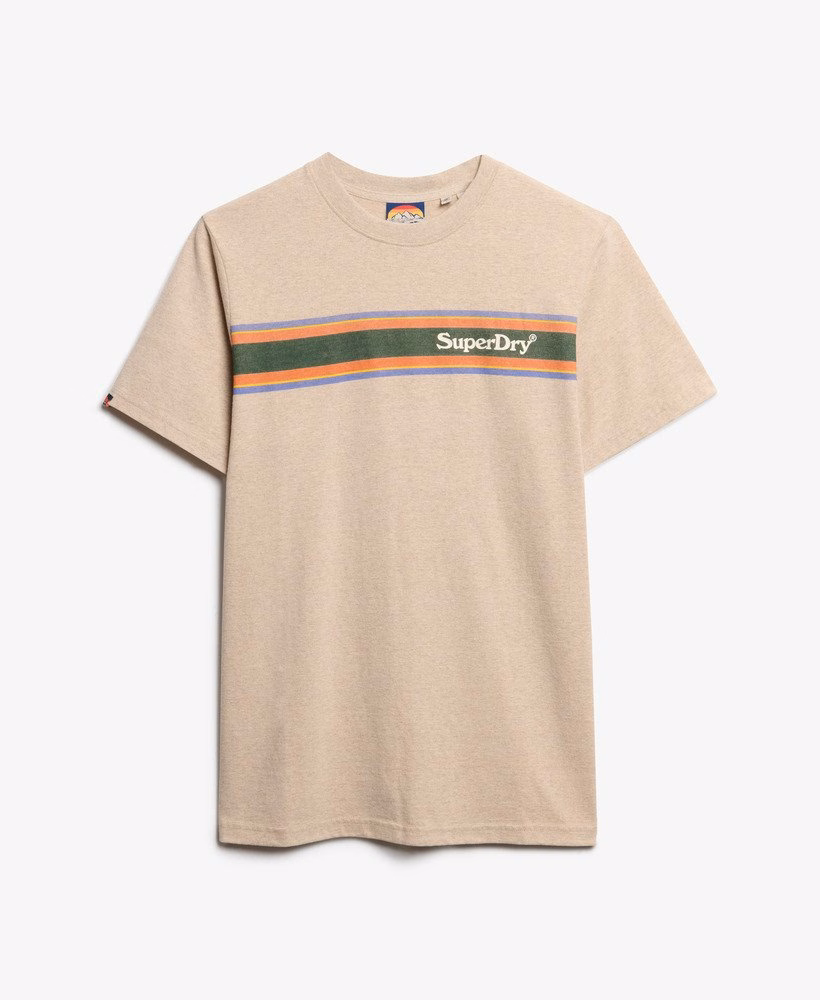 Relaxed T-shirt met logo van de locatie en strepen
