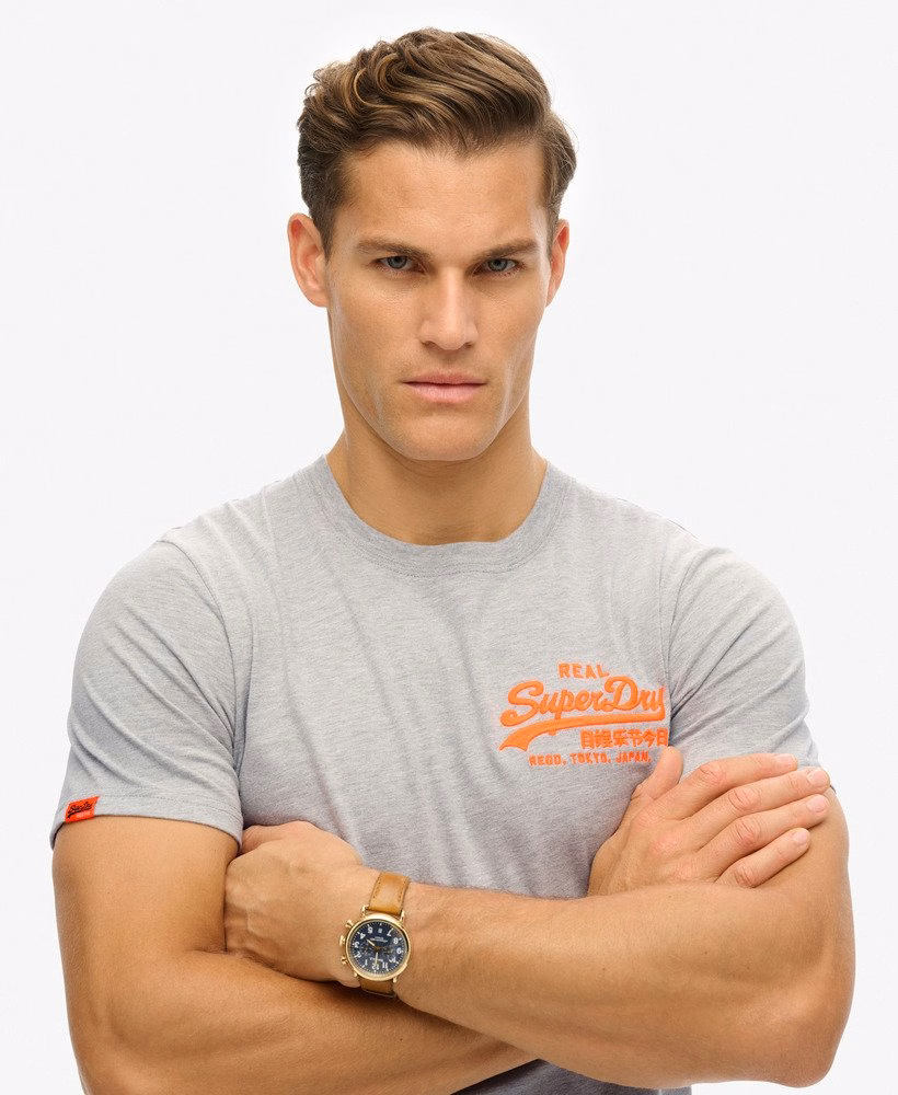 Relaxed T-shirt met vintage logo en borduursel