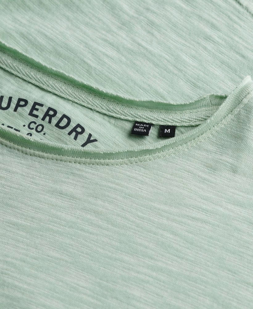 T-shirt met rafelige randen en slubstructuur