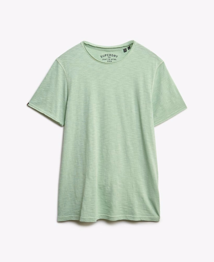 T-shirt met rafelige randen en slubstructuur
