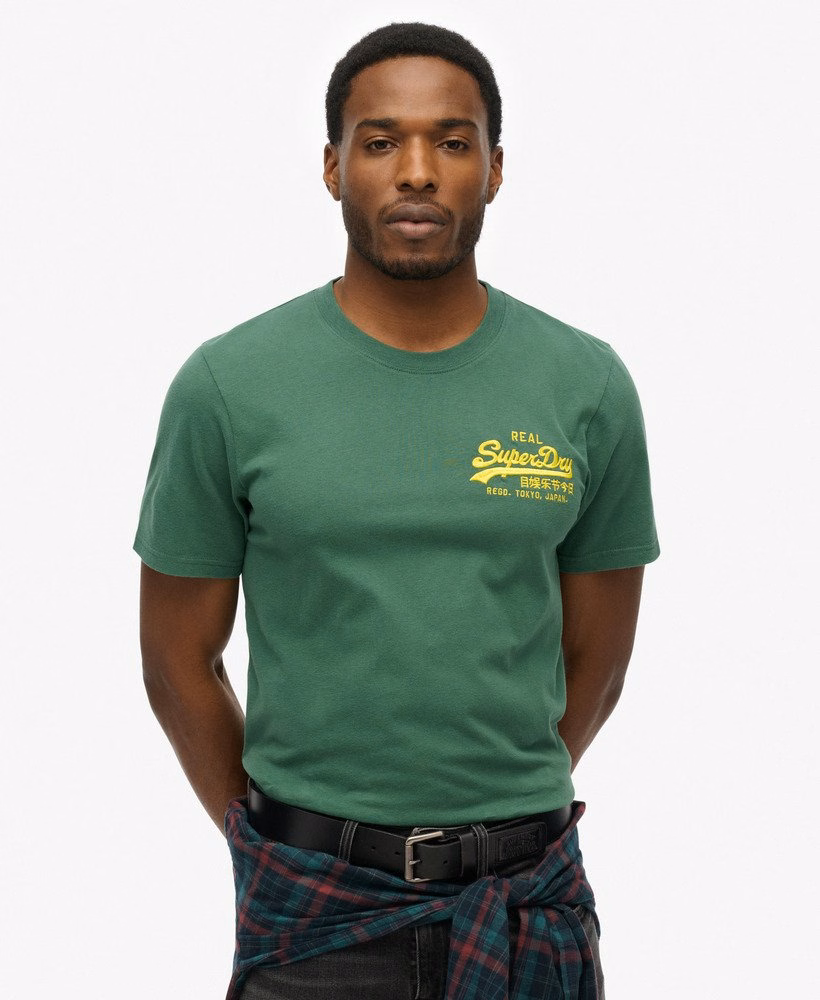 Relaxed T-shirt met vintage logo en borduursel