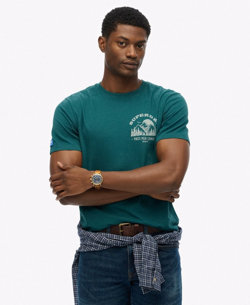 Lo-fi Outdoors T-shirt met borstprint