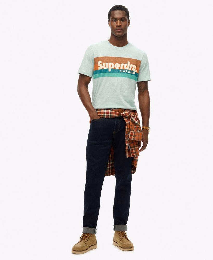 Relaxed T-shirt met Terrain-logo en strepen