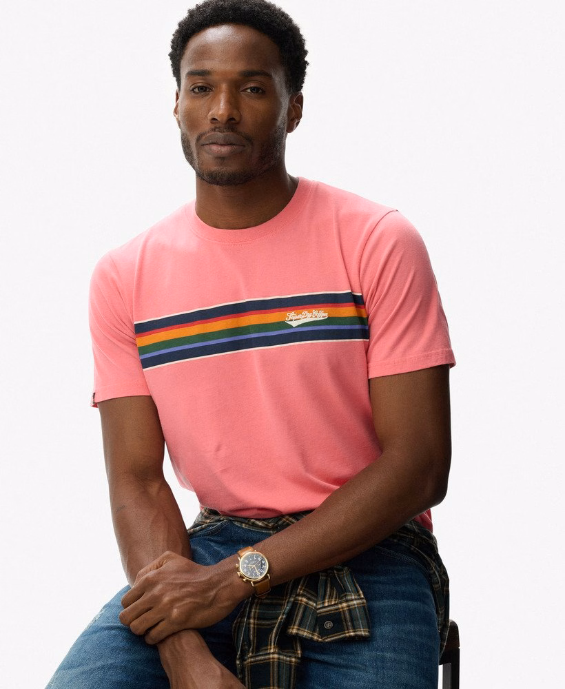 Relaxed T-shirt met outdoor streeplogo