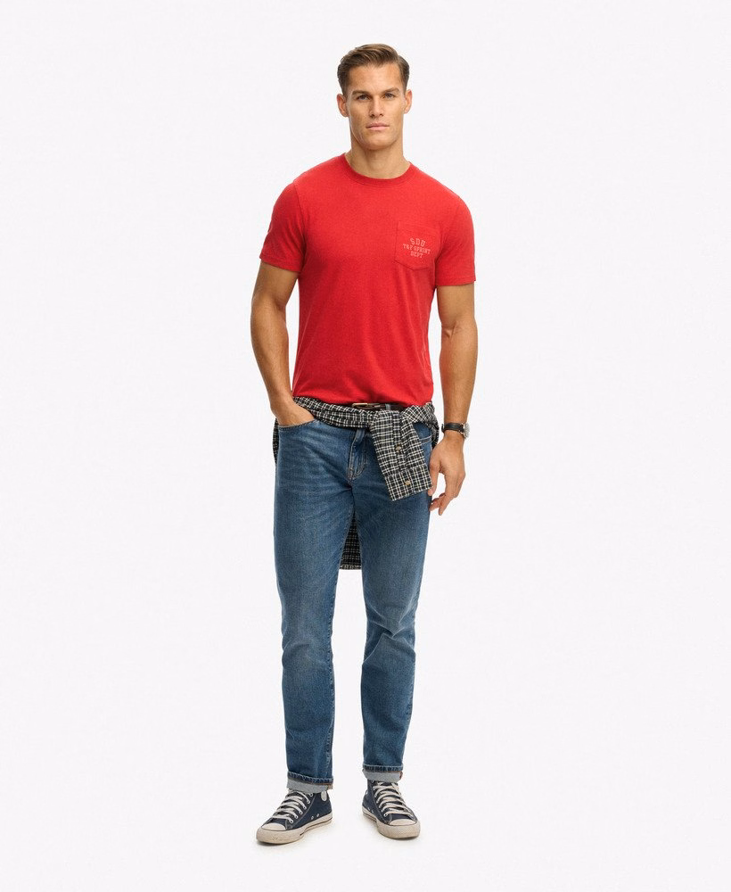 Vintage preppy relaxed T-shirt met borstzak
