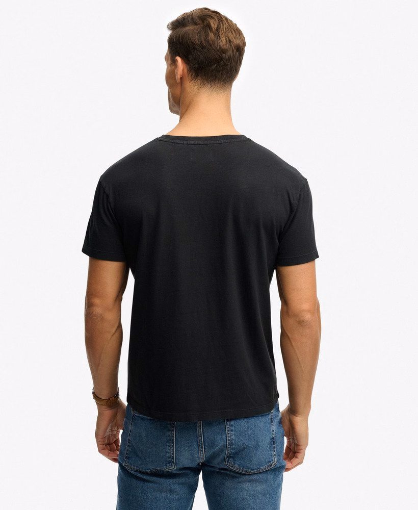 Klassiek katoen-linnen T-shirt met borstzak