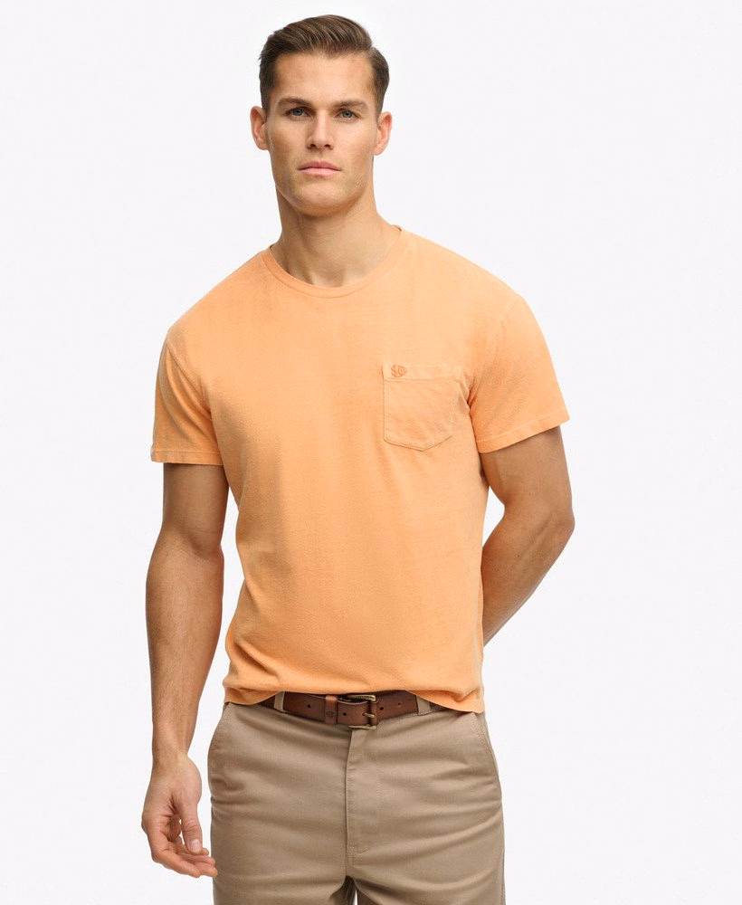 Klassiek katoen-linnen T-shirt met borstzak