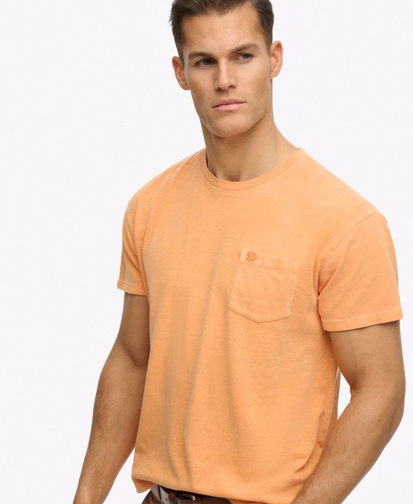 Klassiek katoen-linnen T-shirt met borstzak