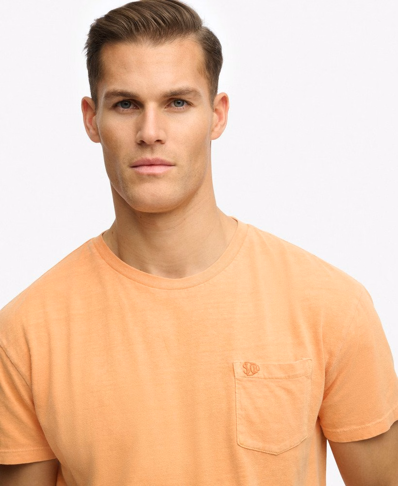 Klassiek katoen-linnen T-shirt met borstzak