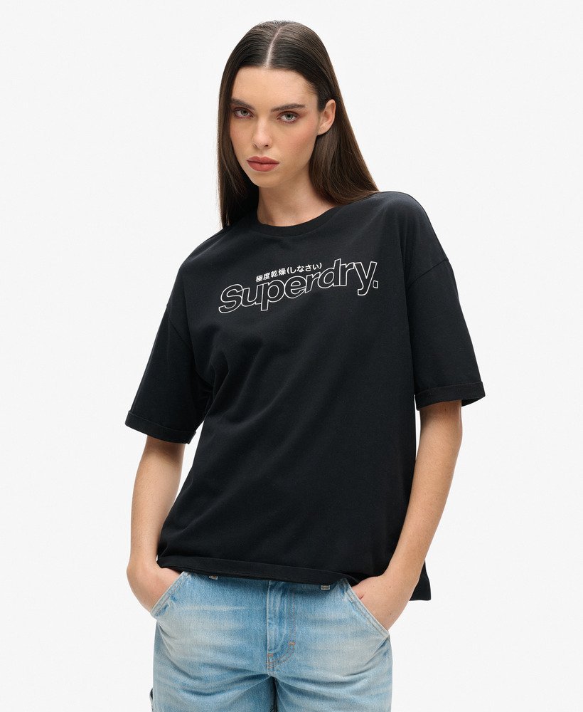 boxy t-shirt met zwitsers logo in zwart
