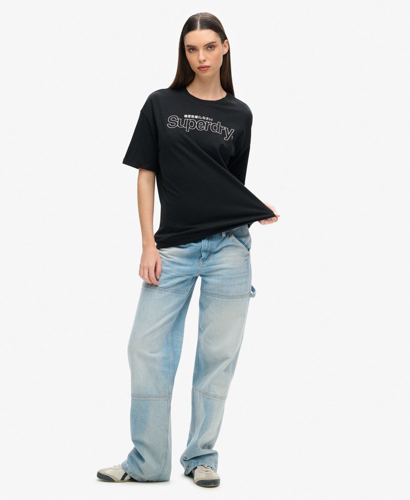boxy t-shirt met zwitsers logo in zwart