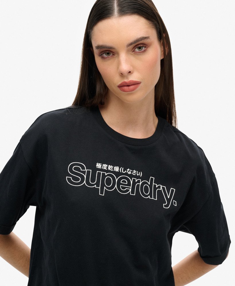 boxy t-shirt met zwitsers logo in zwart