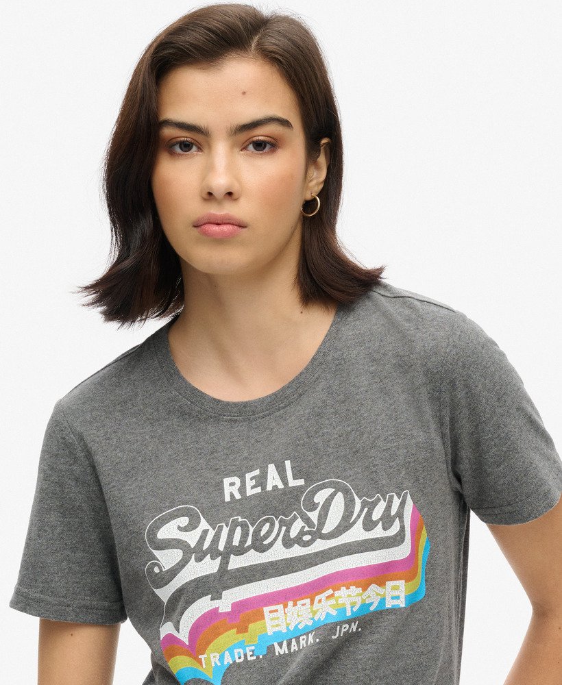 vintage logo t-shirt in houtskoolgrijs.