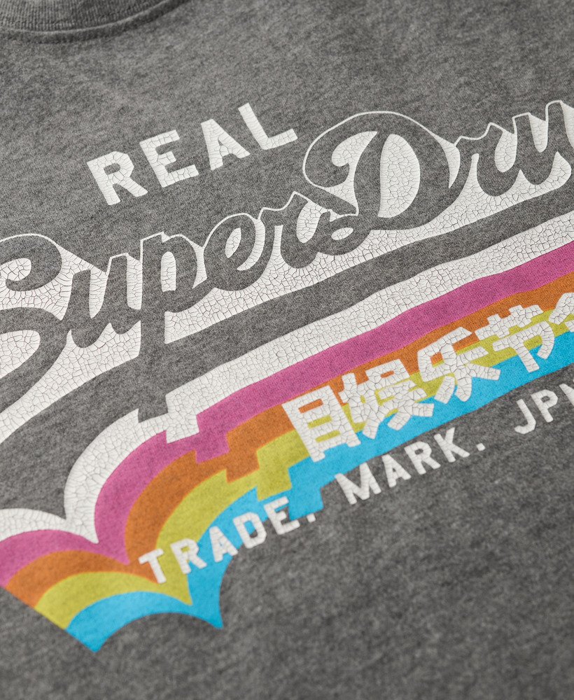 vintage logo t-shirt in houtskoolgrijs.