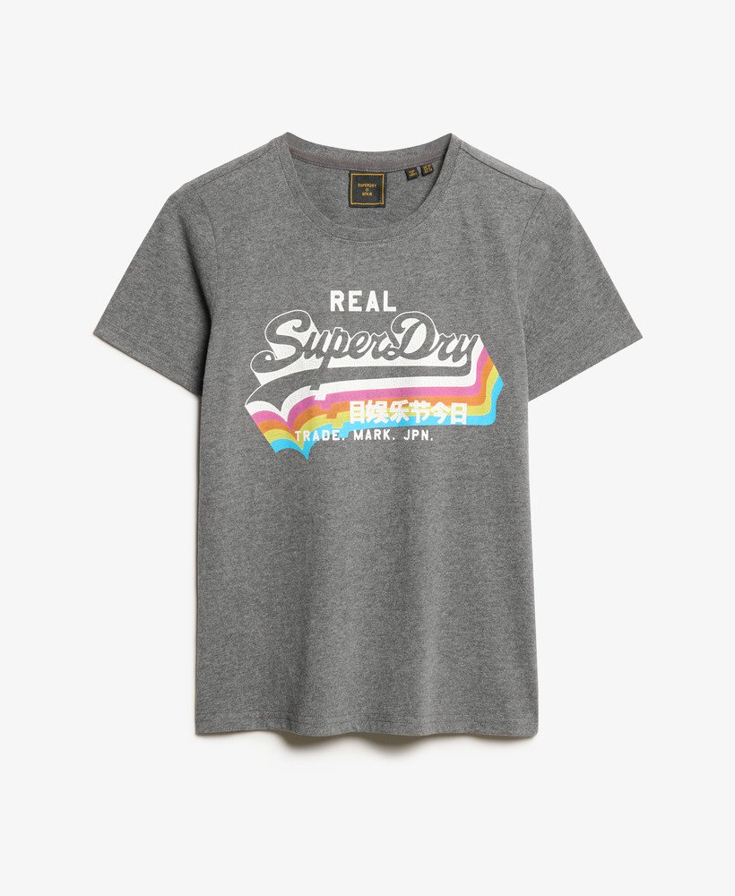 vintage logo t-shirt in houtskoolgrijs.