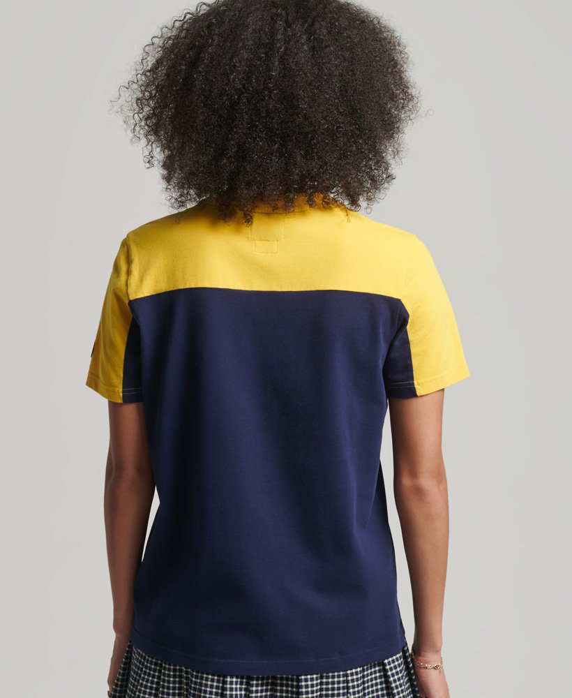 vintage logo college t-shirt in diep marineblauw