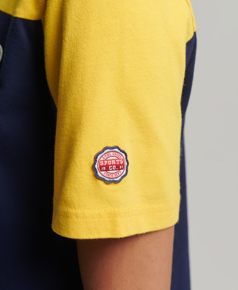vintage logo college t-shirt in diep marineblauw