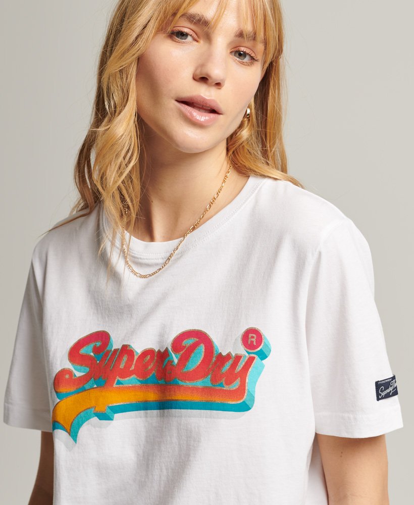 vintage logo seizoens t-shirt in stralend wit