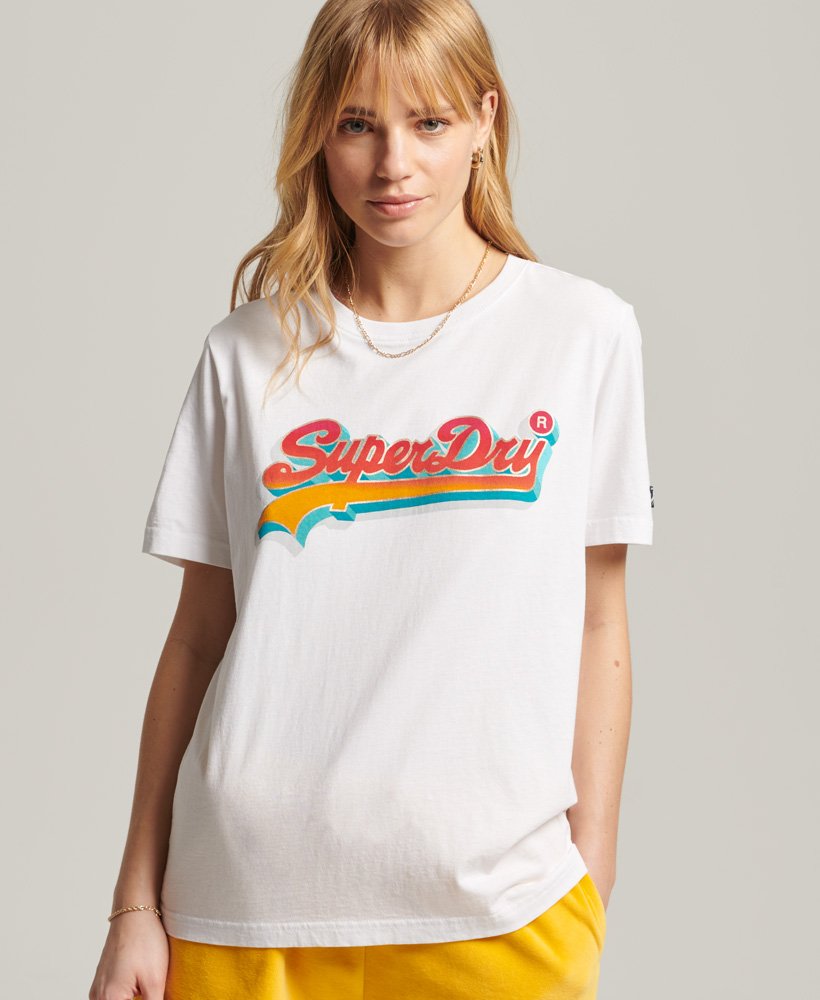 vintage logo seizoens t-shirt in stralend wit