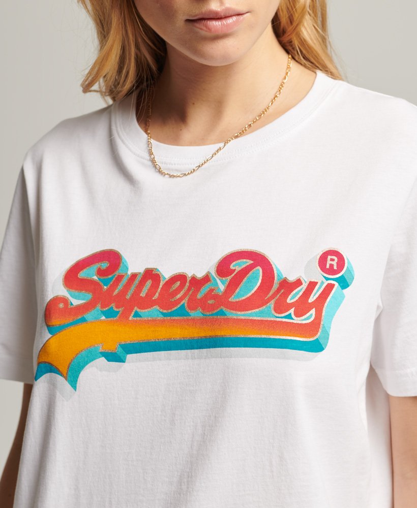 vintage logo seizoens t-shirt in stralend wit