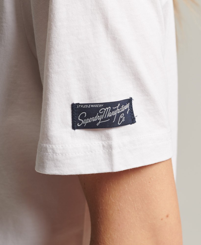 vintage logo seizoens t-shirt in stralend wit