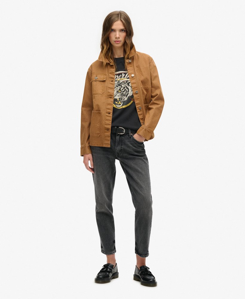 boho-grafisch t-shirt in zwart