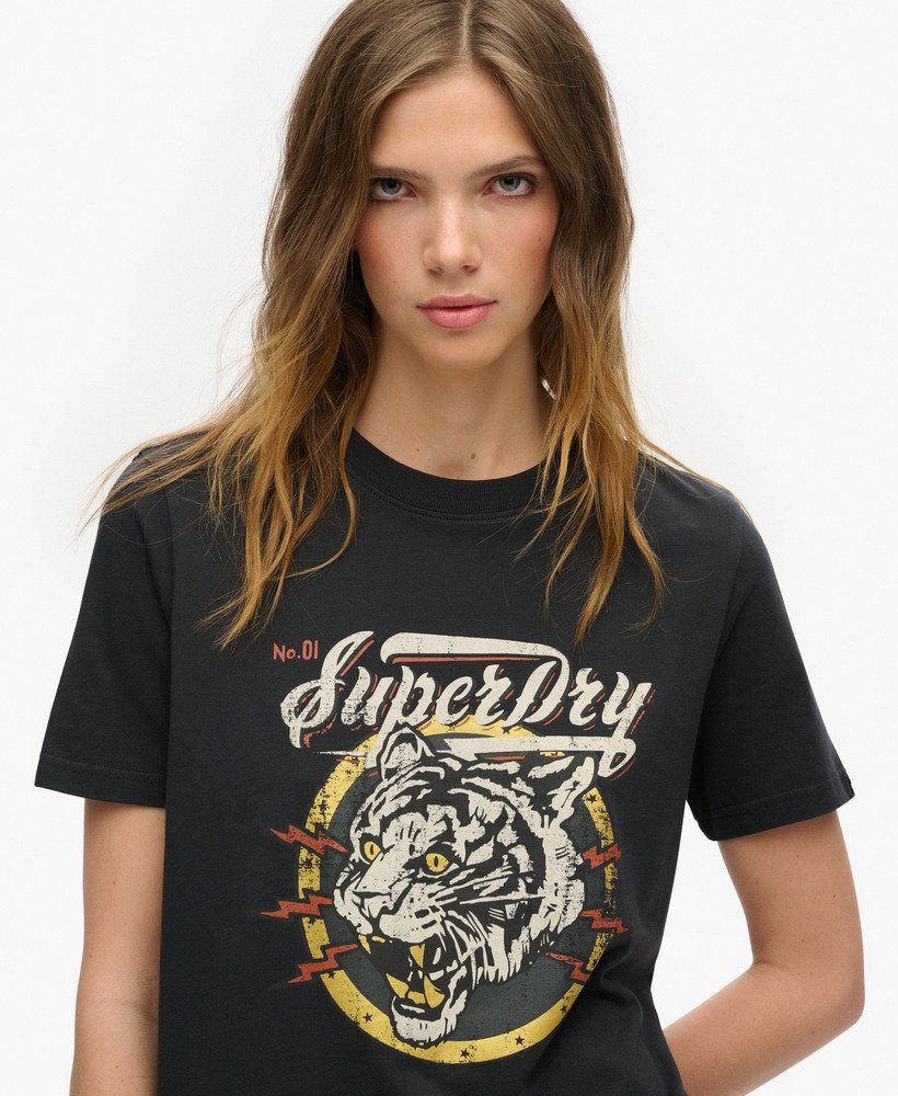 boho-grafisch t-shirt in zwart