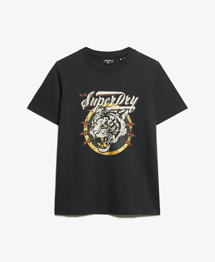 boho-grafisch t-shirt in zwart